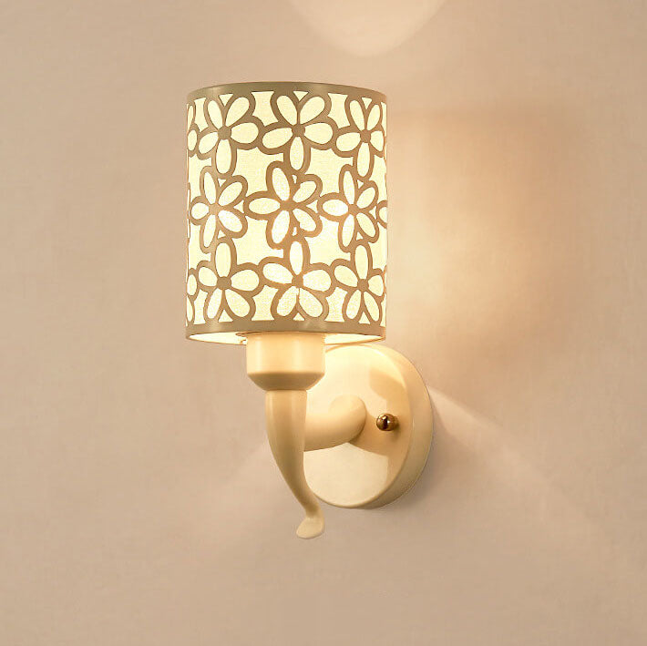 Modern Column Floral Shade 1-Light Wall Sconce Lamp