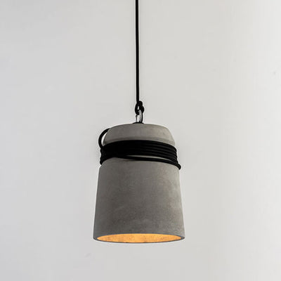 Industrial Cement Column Rope Wire 1-Light Pendant Light