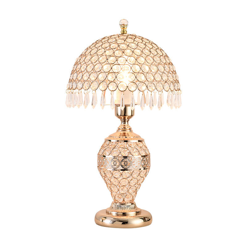 Lámpara de Mesa de 1 Luz con Pantalla en Forma de Cúpula de Cristal de Lujo Moderno 