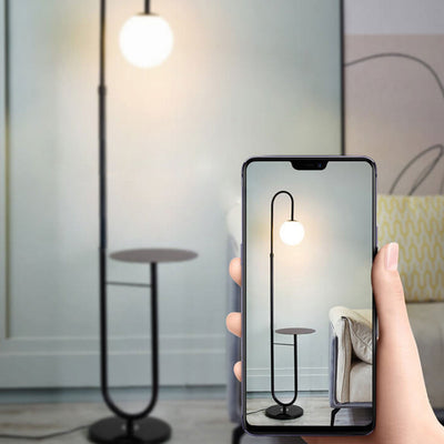 Nordic Minimalist Iron Marble  Table LED Standing Floor Lamp