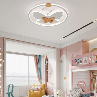 Nordic Creative Butterfly Circle LED Flush Mount Ceiling Light