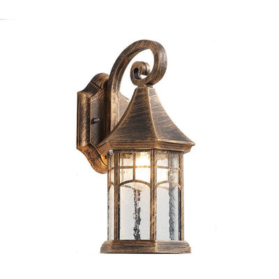 Vintage Lantern Glass Outdoor Waterproof Wall Sconce Lamp