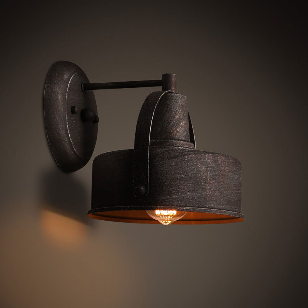 Vintage Industrial Aged Dome Cage Outdoor 1-Licht Wandleuchte 