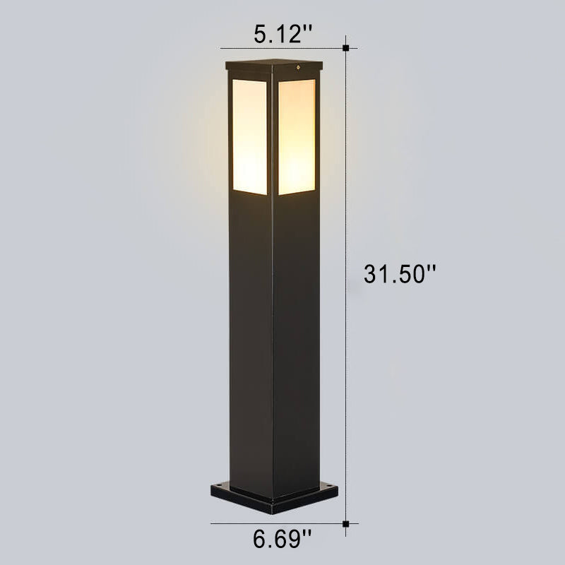 Modern Solar Lawn Square Column Outdoor Waterproof Path Lamp