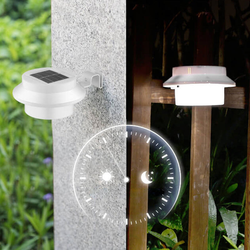 Solar Cylinder LED Outdoor Waterproof Fence Wall Sconce Lamp