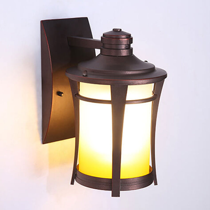 European Industrial Wrought Iron Outdoor Waterproof 1-Light Wall Sconce Lamp