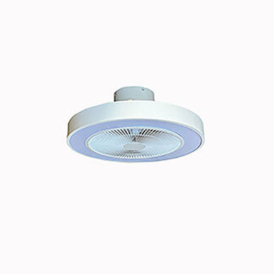 Modern Minimalist Solid Color Iron Copper LED Flush Mount Ceiling Fan Light