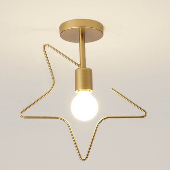 Nordic Creative Star Iron 1-Licht Semi-Flush Mount Deckenleuchte 