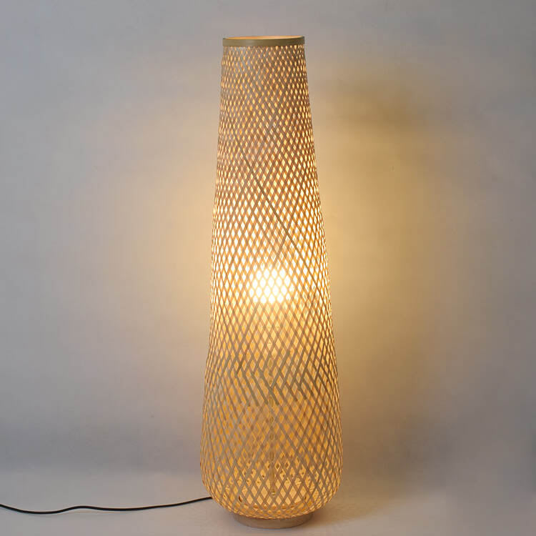 Moderne Bambus-Weberei Spalte 1-Licht LED Stehende Stehlampe 