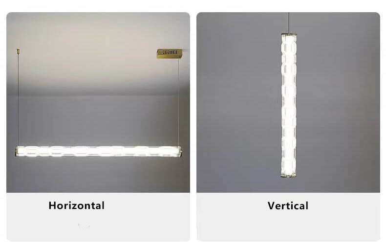 Modern Textured Glass Long Bar 1-Light LED Chandelier