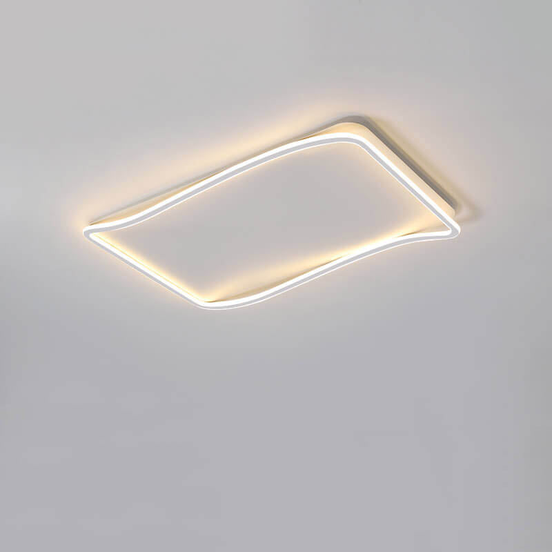 Minimalist Rectangular Aluminum LED Flush Mount Ceiling Light