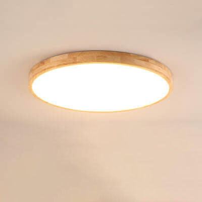 Nordic Massivholz Runde Ultra-Dünne LED Deckenleuchte 