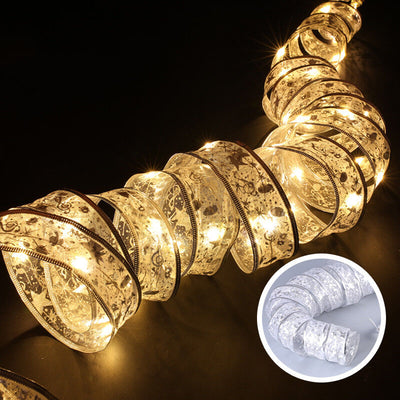 Ruban de décoration d'arbre de Noël Cadeau Guirlande lumineuse à LED 