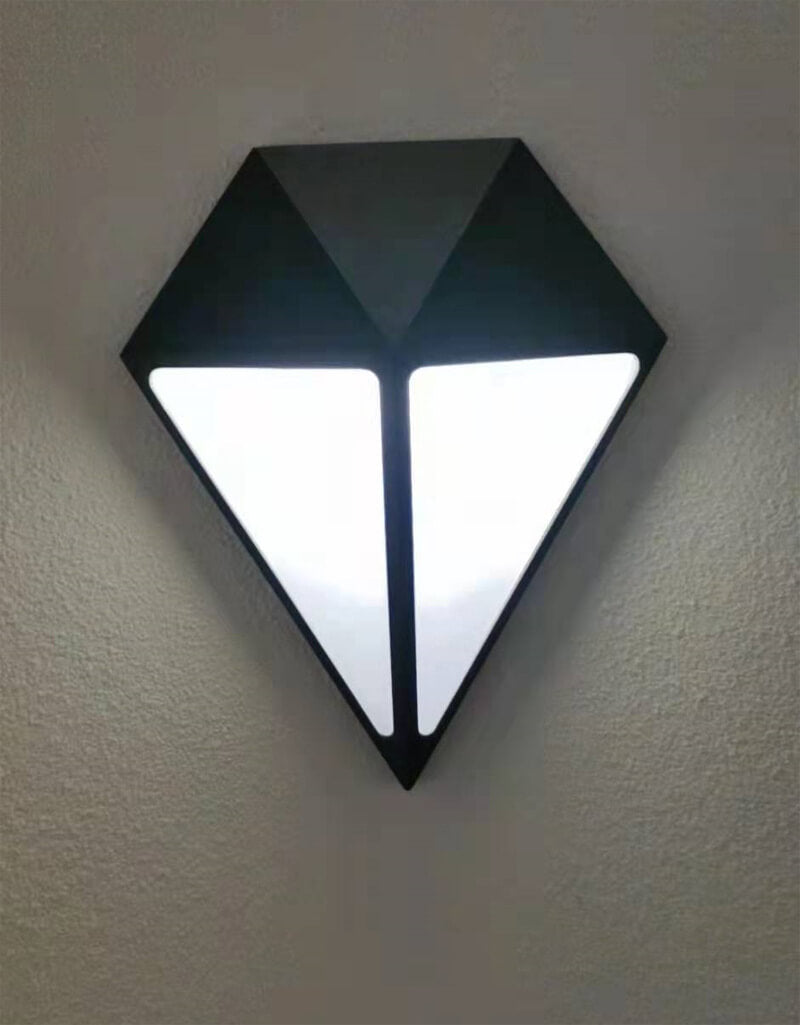 Lámpara de Aplique de Pared LED Impermeable para Exteriores con Forma de Diamante Industrial 