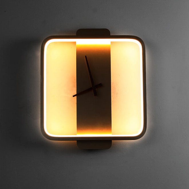 Modern Minimalist Clock Shaped 1-Light LED Wall Sconce Lamp