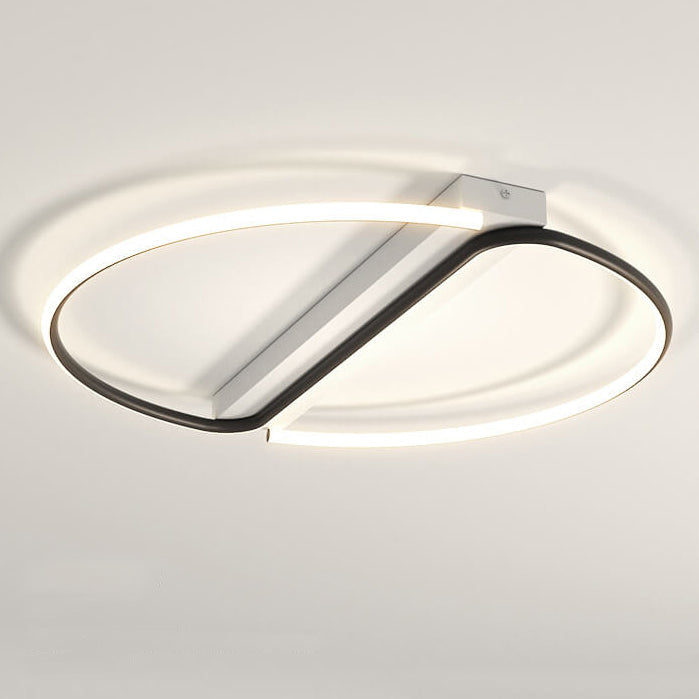 Minimalist Black and White Round LED Flush Mount Ceiling Light