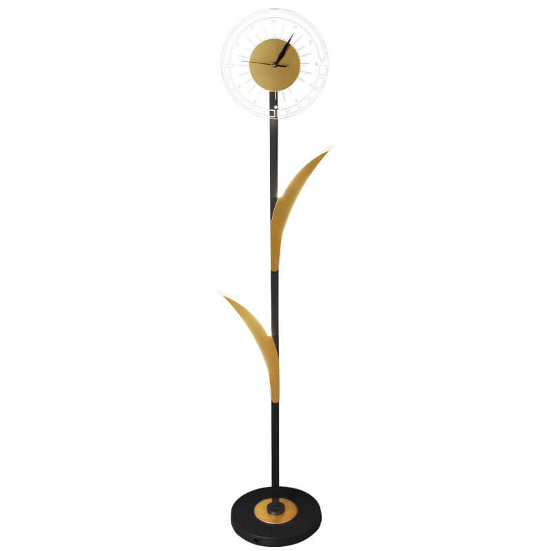 Modern Creative LED Art Standing Floor Lamp with Clock