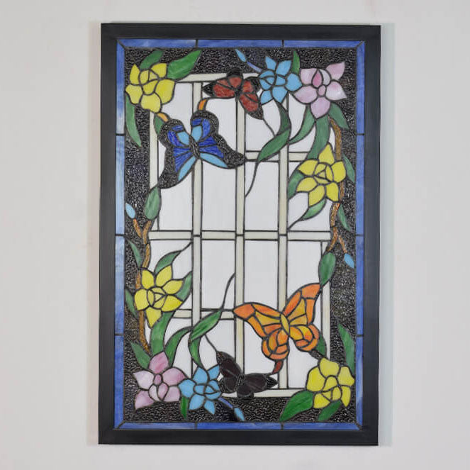 Luz de pared decorativa mural LED rectangular de vidrio teñido Tiffany 