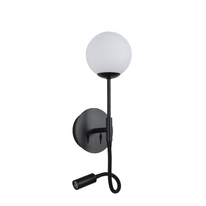 Modern Round Glass Ball Silicone Hose 1-Light Wall Sconce Lamp