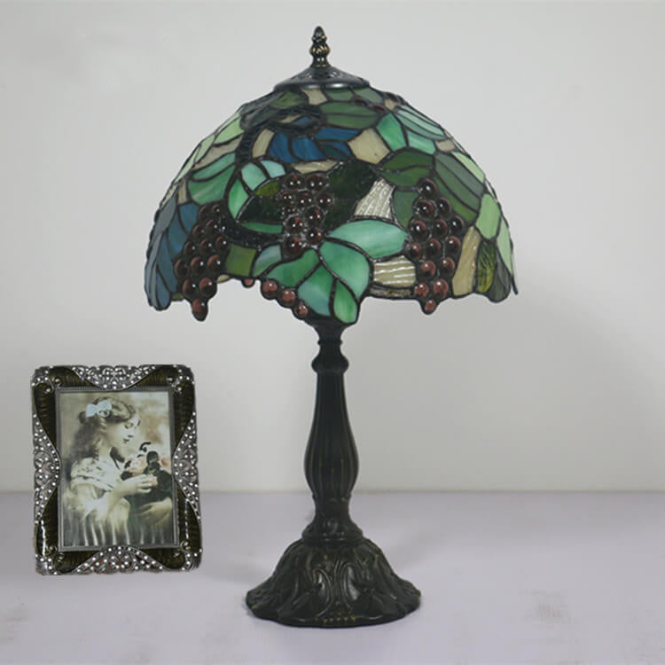 Tiffany Rustic Fruit Stained Glass 1-Light Table Lamp