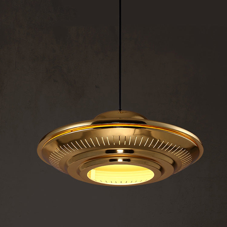 Industrial Vintage Iron Flying Saucer 1-Light Pendant Light