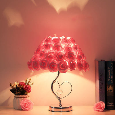 European Romantic Rose 1-Light Decorative Table Lamp