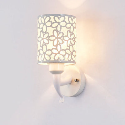 Modern Column Floral Shade 1-Light Wall Sconce Lamp