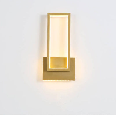 Modern Minimalist Gold Rectangular 1-Light LED Wall Sconce Lamp