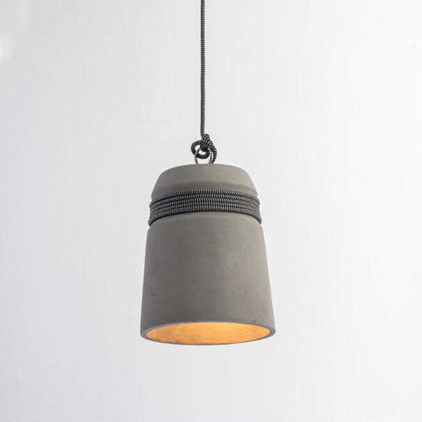 Industrial Cement Column Rope Wire 1-Light Pendant Light