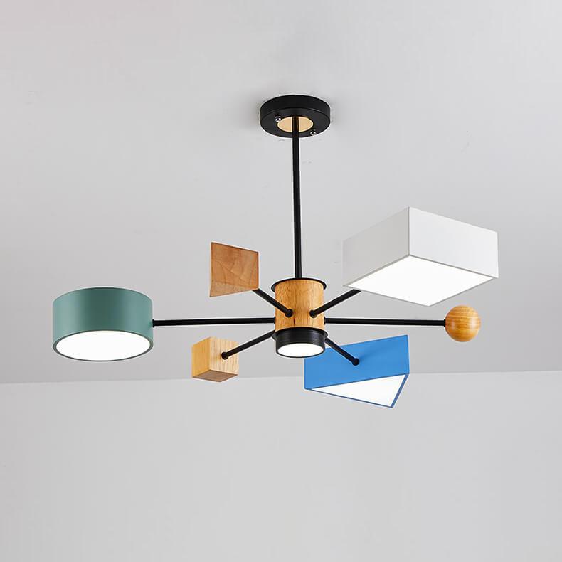 Nordic Building Blocks Geometry 4-Light Chandelier