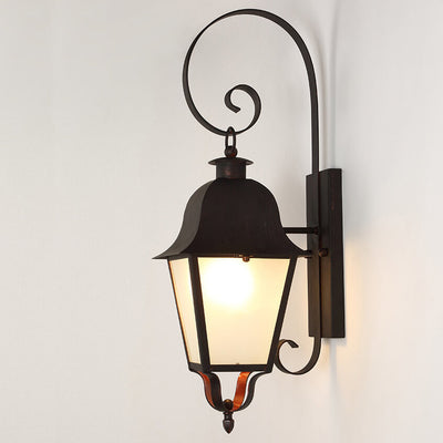Retro European Square Arc Arm Outdoor Waterproof 1-Light Wall Sconce Lamp