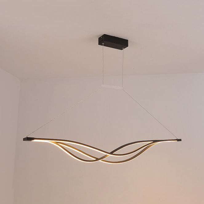 Nordic Long Curved Line LED Art Kronleuchter 