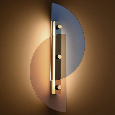Nordic Half Round Glass Moon LED Wall Sconce Lamp