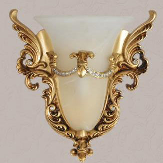 Aplique de pared de resina con talla retro europea de 1 luz 