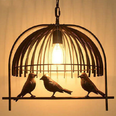 Vintage Creative Iron Birdcage 1-Light Pendant Light