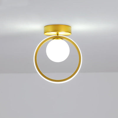 Nordic Circle Ball Shade LED Semi-Flush Mount Ceiling Light