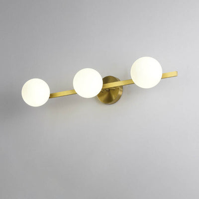 Moderne Kupfer-Glas-Kugel 3/4 Licht Spiegel Frontlicht 