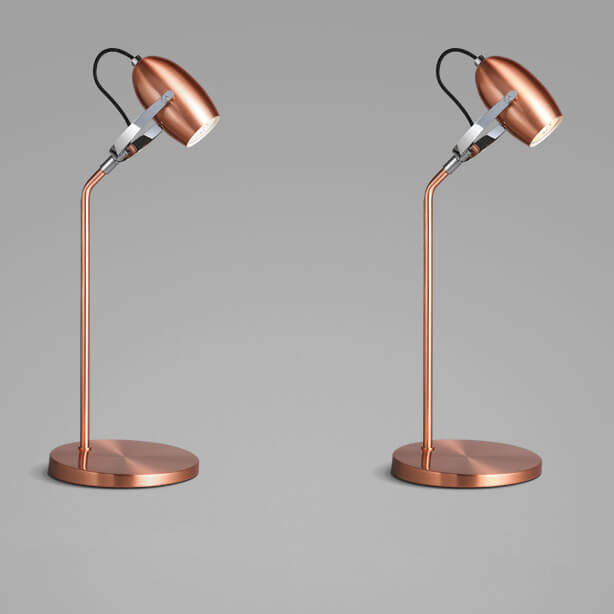 Modern Rose Gold Adjustable 1-Light LED Desk Lamp