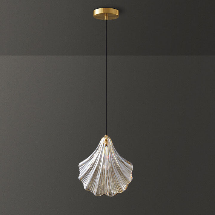 Moderne Luxus-Glashülle Messing 1-Licht-Pendelleuchte 