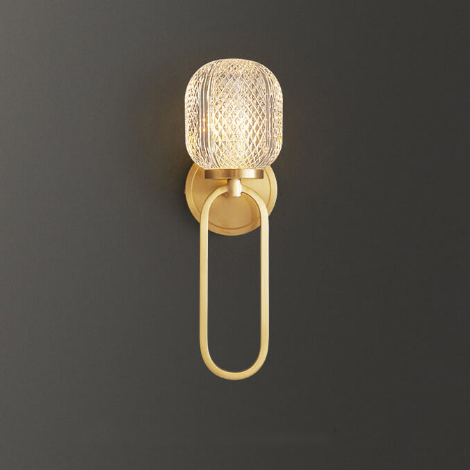 Moderne Luxus Kristall Messing Hängering 1-Licht Wandleuchte 