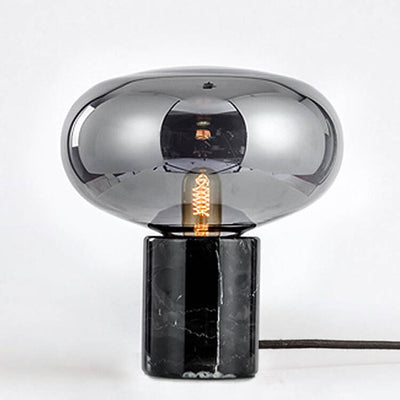 Postmoderne Glaszylinder-Marmorsockel-1-Licht-Tischlampe 