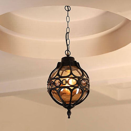 Suspension extérieure étanche à 1 lumière en forme de globe industriel rétro 