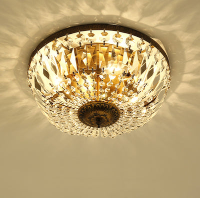 Vintage Round Crystal 4/6 Light Flush Mount Ceiling Light