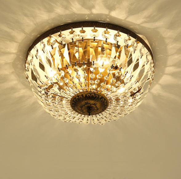 Vintage Round Crystal 4/6 Light Flush Mount Ceiling Light