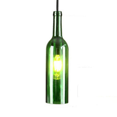 Antike Glas Weinflasche 1-Licht Pendelleuchte 