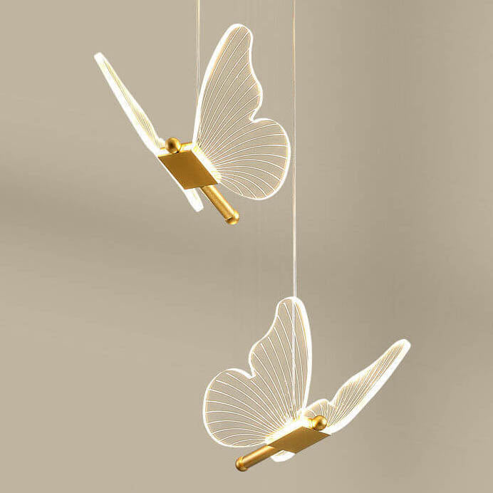 Lustre à suspension LED papillon acrylique minimaliste 