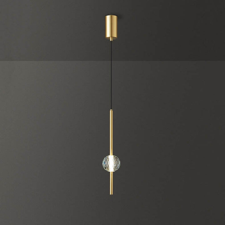 Modern Simple Copper Glass Ball Tube 1/2 Light Pendant Light