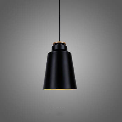 Nordic Minimalist Metal Solid Wood 1-Light Dome Pendant Light