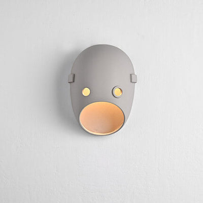 Creative Resin Emoji Mask 1-Light LED Wall Sconce Lamp