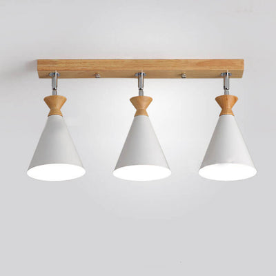 Macaron Cone Shade 3-Light Semi-Flush Mount Ceiling Light